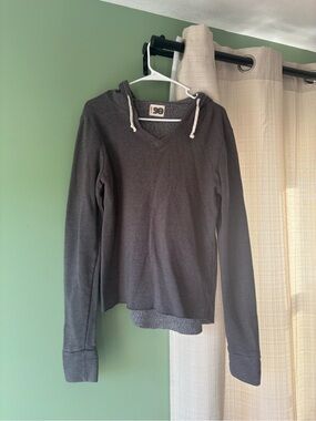 Ninety Charcoal Gray Hooded Long-Sleeve Pullover Sweater